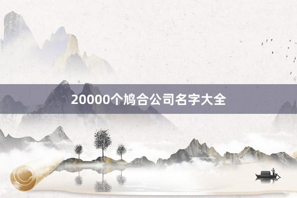20000个鸠合公司名字大全
